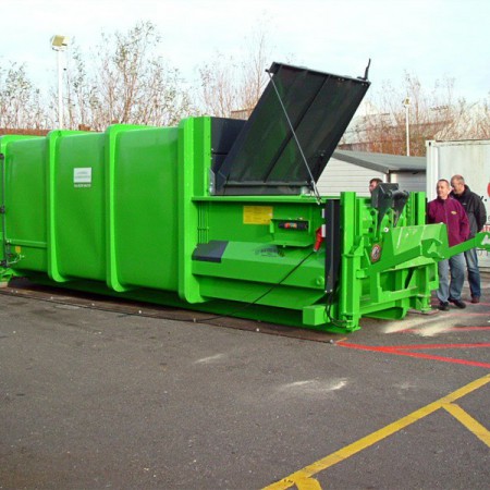 APB20 bin tipper bright green